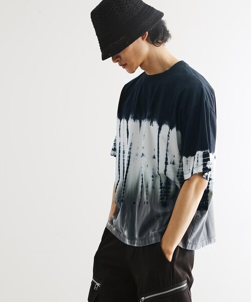 tk.TAKEO KIKUCHI（ティーケータケオキクチ）の「タイダイTシャツ（XSサイズあり）（Tシャツ/カットソー・メンズ・ホワイト系4/ブラック系3/オリーブ系3・00/03/02/01）」の16枚目の写真