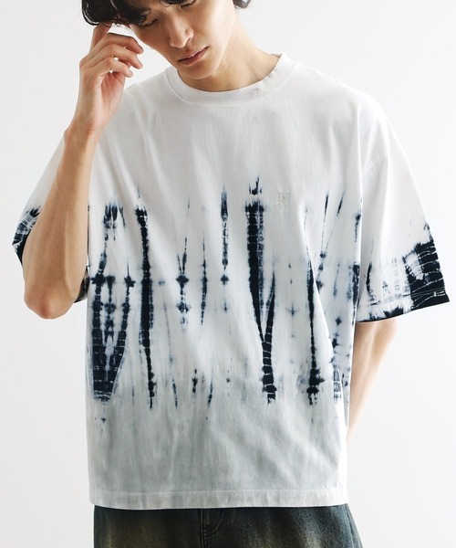 tk.TAKEO KIKUCHI（ティーケータケオキクチ）の「タイダイTシャツ（XSサイズあり）（Tシャツ/カットソー・メンズ・ホワイト系4/ブラック系3/オリーブ系3・00/03/02/01）」の2枚目の写真