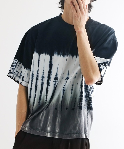 tk.TAKEO KIKUCHI（ティーケータケオキクチ）の「タイダイTシャツ（XSサイズあり）（Tシャツ/カットソー・メンズ・ホワイト系4/ブラック系3/オリーブ系3・00/03/02/01）」の3枚目の写真