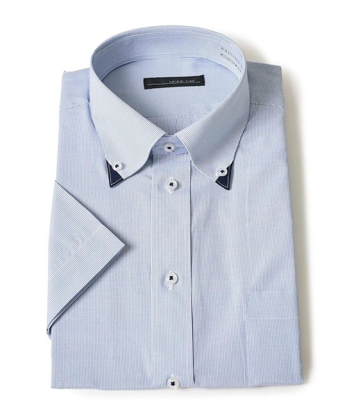 TETE HOMME（テットオム）の「形態安定 アソート T/Cデザインボタンダウンドレスシャツ（ビジネスシャツ・メンズ・ホワイト系1/サックスブルー/ブルー・MEDIUM/X-LARGE/LARGE）」の3枚目の写真