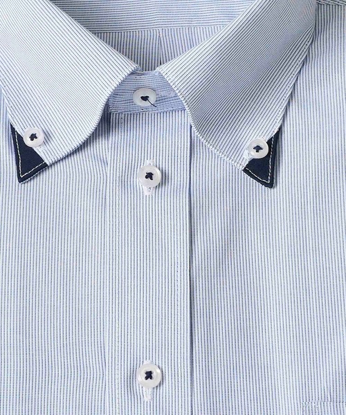 TETE HOMME（テットオム）の「形態安定 アソート T/Cデザインボタンダウンドレスシャツ（ビジネスシャツ・メンズ・ホワイト系1/サックスブルー/ブルー・MEDIUM/X-LARGE/LARGE）」の6枚目の写真