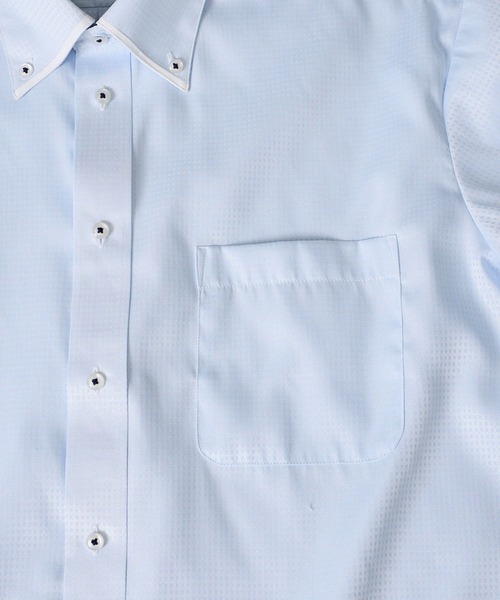 TETE HOMME（テットオム）の「形態安定 アソート T/Cデザインボタンダウンドレスシャツ（ビジネスシャツ・メンズ・ホワイト系1/サックスブルー/ブルー・MEDIUM/X-LARGE/LARGE）」の10枚目の写真