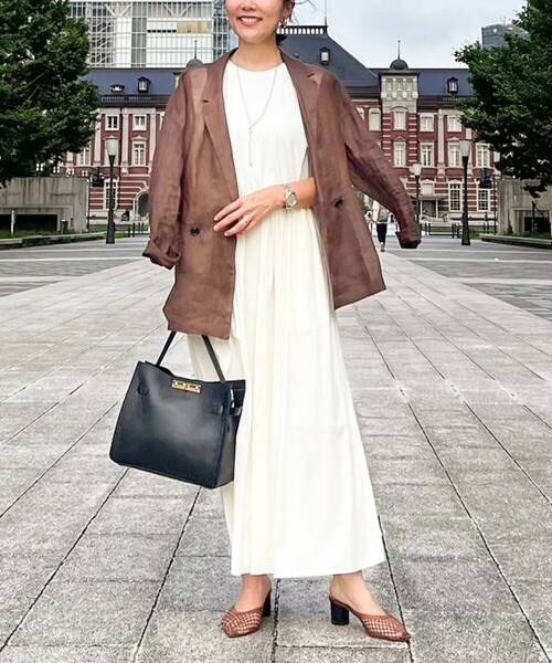 NOLLEY’S（ノーリーズ）の「撥水UVカットドッキングワンピース（ワンピース・レディース・オフホワイト/ブラック/ブラック系その他・36/38）」の11枚目の写真