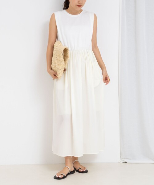 NOLLEY’S（ノーリーズ）の「撥水UVカットドッキングワンピース（ワンピース・レディース・オフホワイト/ブラック/ブラック系その他・36/38）」の12枚目の写真