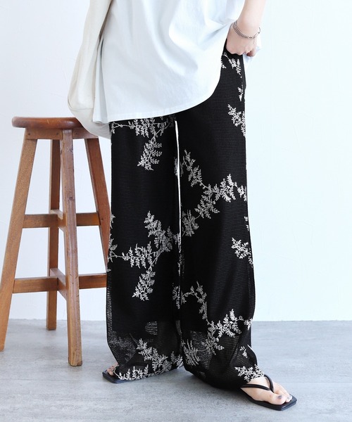 reca(レカ)の「リーフ柄刺繍メッシュセットアップ(セットアップ・レディース・ブラック/アイボリー・M)」の20枚目の写真