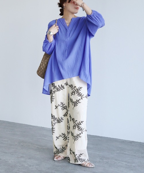 reca(レカ)の「リーフ柄刺繍メッシュセットアップ(セットアップ・レディース・ブラック/アイボリー・M)」の9枚目の写真