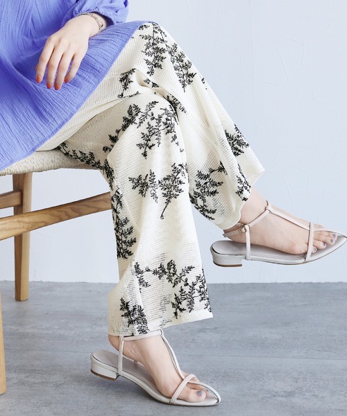 reca(レカ)の「リーフ柄刺繍メッシュセットアップ(セットアップ・レディース・ブラック/アイボリー・M)」の10枚目の写真