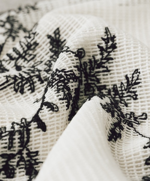 リーフ柄刺繍メッシュセットアップ(セットアップ)|reca(レカ リーフ柄刺繍メッシュセットアップ(セットアップ)|reca(レカ