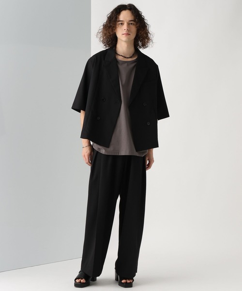 HARE(ハレ)の「【接触冷感】ICY FEELディープタックワイドストレートトラウザー(HARE)(スラックス・メンズ・ブラック/グレー/レッド/ネイビー・SMALL/MEDIUM)」の5枚目の写真