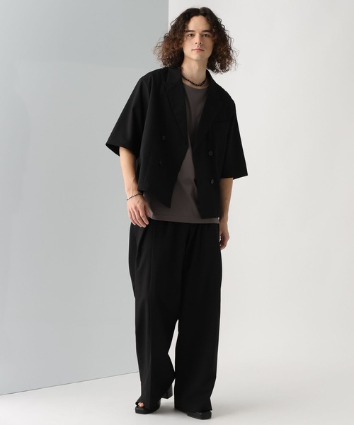 HARE(ハレ)の「【接触冷感】ICY FEELディープタックワイドストレートトラウザー(HARE)(スラックス・メンズ・ブラック/グレー/レッド/ネイビー・SMALL/MEDIUM)」の6枚目の写真