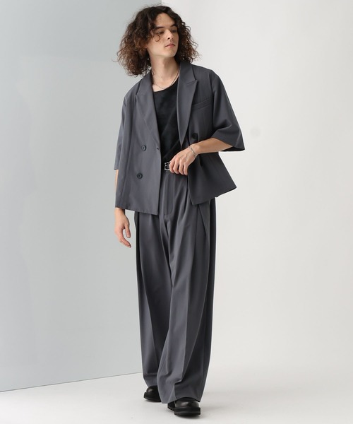 HARE(ハレ)の「【接触冷感】ICY FEELディープタックワイドストレートトラウザー(HARE)(スラックス・メンズ・ブラック/グレー/レッド/ネイビー・SMALL/MEDIUM)」の8枚目の写真