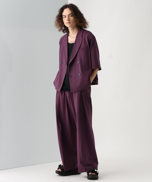 HARE(ハレ)の「【接触冷感】ICY FEELディープタックワイドストレートトラウザー(HARE)(スラックス・メンズ・ブラック/グレー/レッド/ネイビー・SMALL/MEDIUM)」の14枚目の写真