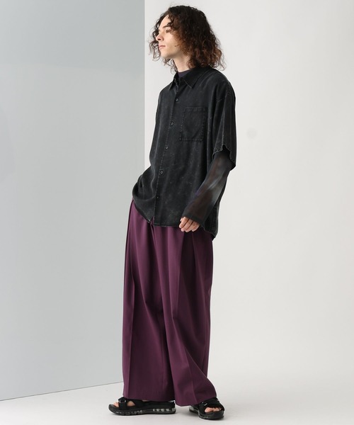 HARE(ハレ)の「【接触冷感】ICY FEELディープタックワイドストレートトラウザー(HARE)(スラックス・メンズ・ブラック/グレー/レッド/ネイビー・SMALL/MEDIUM)」の15枚目の写真