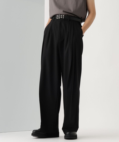 HARE(ハレ)の「【接触冷感】ICY FEELディープタックワイドストレートトラウザー(HARE)(スラックス・メンズ・ブラック/グレー/レッド/ネイビー・SMALL/MEDIUM)」の22枚目の写真