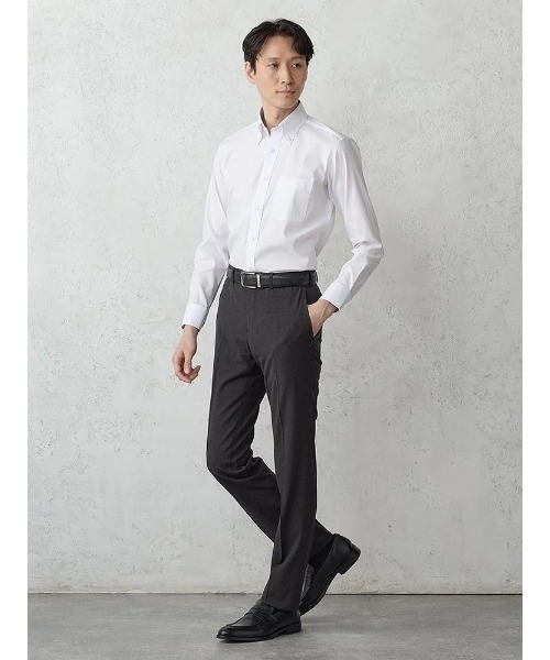 Perfect Suit FActory(パーフェクトスーツファクトリー)の「【ノンアイロン】長袖ワイシャツ【クラシコ】テックスブリッド ホワイト/サックス(ビジネスシャツ・メンズ・サックスブルー/ホワイト・M/S/LL/L)」の4枚目の写真