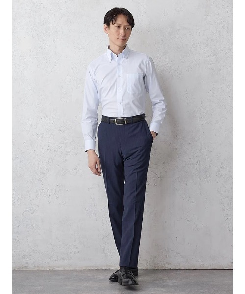 Perfect Suit FActory(パーフェクトスーツファクトリー)の「【ノンアイロン】長袖ワイシャツ【クラシコ】テックスブリッド ホワイト/サックス(ビジネスシャツ・メンズ・サックスブルー/ホワイト・M/S/LL/L)」の14枚目の写真