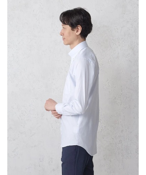 Perfect Suit FActory(パーフェクトスーツファクトリー)の「【ノンアイロン】長袖ワイシャツ【クラシコ】テックスブリッド ホワイト/サックス(ビジネスシャツ・メンズ・サックスブルー/ホワイト・M/S/LL/L)」の16枚目の写真
