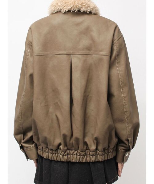 CALNAMUR（カルナムール）の「ファーカラーフェイクレザーモンスターブルゾン（ブルゾン・レディース・ブラウン/ブラック/ベージュ・FREE）」の8枚目の写真