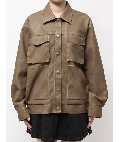 CALNAMUR（カルナムール）の「ファーカラーフェイクレザーモンスターブルゾン（ブルゾン・レディース・ブラウン/ブラック/ベージュ・FREE）」の20枚目の写真