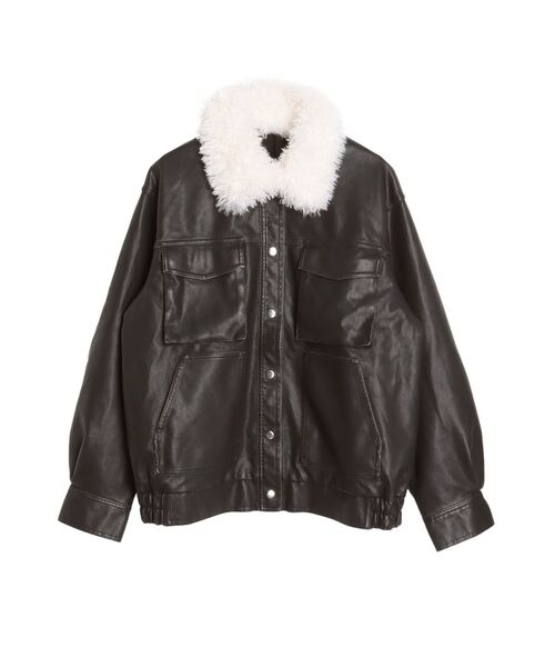 CALNAMUR（カルナムール）の「ファーカラーフェイクレザーモンスターブルゾン（ブルゾン・レディース・ブラウン/ブラック/ベージュ・FREE）」の15枚目の写真
