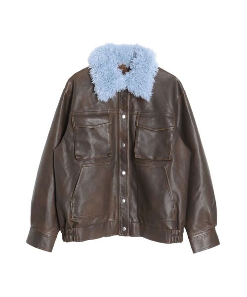 CALNAMUR（カルナムール）の「ファーカラーフェイクレザーモンスターブルゾン（ブルゾン・レディース・ブラウン/ブラック/ベージュ・FREE）」の14枚目の写真