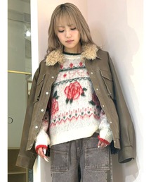 CALNAMUR | ファーカラーフェイクレザーモンスターブルゾン(ブルゾン)