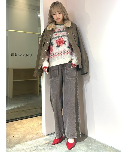 CALNAMUR（カルナムール）の「ファーカラーフェイクレザーモンスターブルゾン（ブルゾン・レディース・ブラウン/ブラック/ベージュ・FREE）」の4枚目の写真