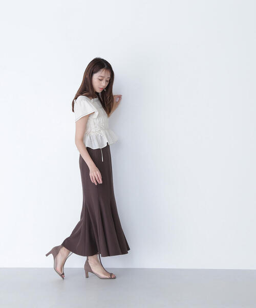 【新品】NATURAL BEAUTY BASICレースアップシャーリングブラウス NATURAL BEAUTY BASIC｜レースアップシャーリングブラウス