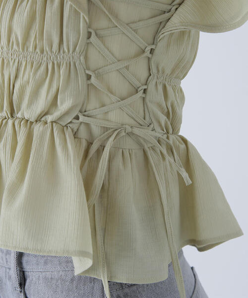 【新品】NATURAL BEAUTY BASICレースアップシャーリングブラウス レースアップシャーリングブラウス | NATURAL BEAUTY BASIC