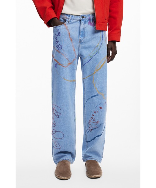 Desigual（デシグアル）の「アートライン刺繍デニムパンツ（デニムパンツ・メンズ・ブルー・XS/S/M/L）」の8枚目の写真