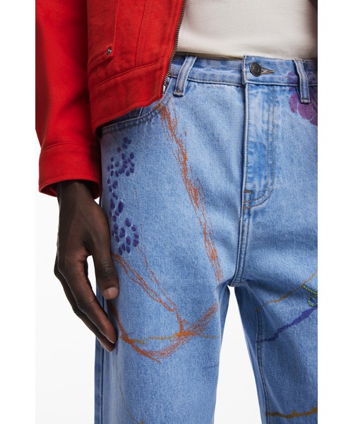 Desigual（デシグアル）の「アートライン刺繍デニムパンツ（デニムパンツ・メンズ・ブルー・XS/S/M/L）」の3枚目の写真