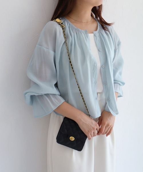 Pierrot（ピエロ）の「シアーキャンディブラウス（シャツ/ブラウス・レディース・オフホワイト/ミント・M/L）」の19枚目の写真