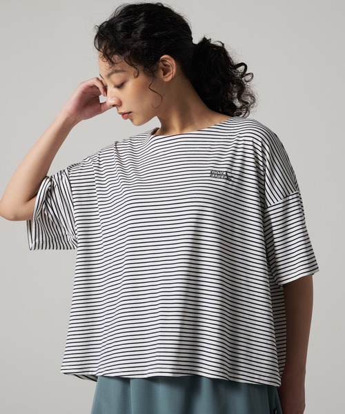 Eddie Bauer(エディーバウアー)の「ボーダー 半袖 Tシャツ(Tシャツ/カットソー・レディース・ダークベージュ/オフホワイト/ブラック・S/M/L/XL)」の17枚目の写真