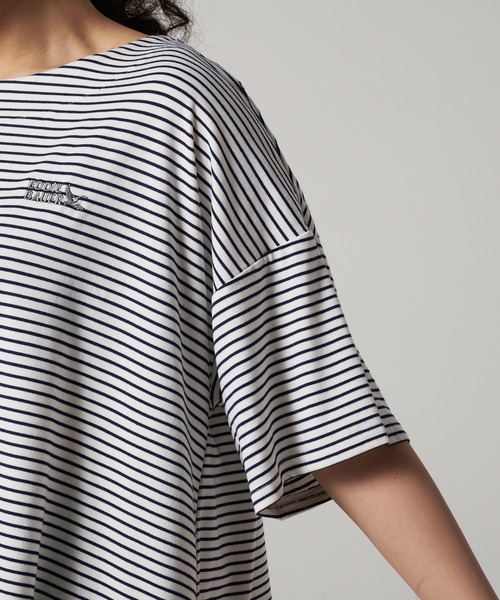 Eddie Bauer(エディーバウアー)の「ボーダー 半袖 Tシャツ(Tシャツ/カットソー・レディース・ダークベージュ/オフホワイト/ブラック・S/M/L/XL)」の10枚目の写真