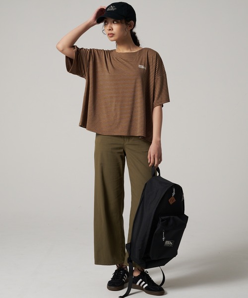 Eddie Bauer(エディーバウアー)の「ボーダー 半袖 Tシャツ(Tシャツ/カットソー・レディース・ダークベージュ/オフホワイト/ブラック・S/M/L/XL)」の16枚目の写真
