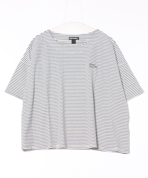 Eddie Bauer(エディーバウアー)の「ボーダー 半袖 Tシャツ(Tシャツ/カットソー・レディース・ダークベージュ/オフホワイト/ブラック・S/M/L/XL)」の12枚目の写真