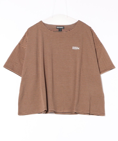 Eddie Bauer(エディーバウアー)の「ボーダー 半袖 Tシャツ(Tシャツ/カットソー・レディース・ダークベージュ/オフホワイト/ブラック・S/M/L/XL)」の6枚目の写真