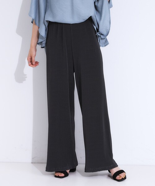 セール】【S-LL】さらさら楽ちん プリーツ ワイドパンツ（その他パンツ