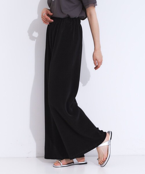 SHOO・LA・RUE（シューラルー）の「さらさら楽ちん プリーツ ワイドパンツ（その他パンツ・レディース・レッド系/グリーン系その他4/チャコールグレー/ベージュ系6/ブラック/ブラック系6・04/03/02/01）」の12枚目の写真