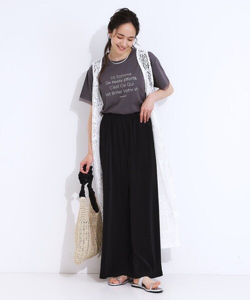 SHOO・LA・RUE（シューラルー）の「さらさら楽ちん プリーツ ワイドパンツ（その他パンツ・レディース・レッド系/グリーン系その他4/チャコールグレー/ベージュ系6/ブラック/ブラック系6・04/03/02/01）」の13枚目の写真