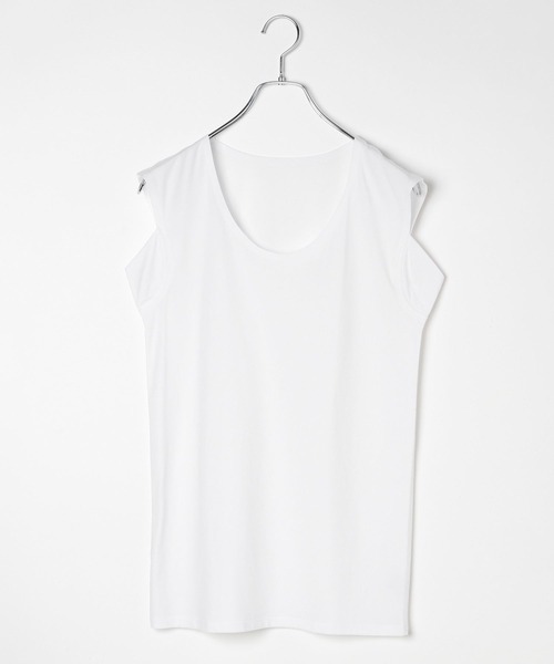 GLOBAL WORK(グローバルワーク)の「やわらかストレッチパッド付きTシャツ/FFFIT エフィット/494504(タンクトップ・メンズ・ホワイト/ライトベージュ/ブラック・LARGE/MEDIUM/SMALL/X-LARGE)」の1枚目の写真