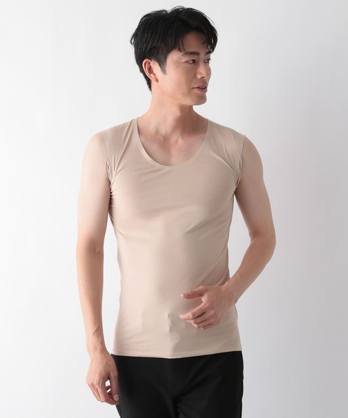 GLOBAL WORK(グローバルワーク)の「やわらかストレッチパッド付きTシャツ/FFFIT エフィット/494504(タンクトップ・メンズ・ホワイト/ライトベージュ/ブラック・LARGE/MEDIUM/SMALL/X-LARGE)」の21枚目の写真