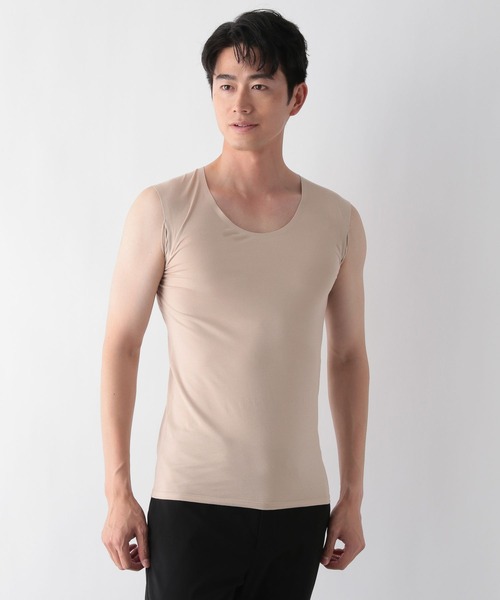 GLOBAL WORK(グローバルワーク)の「やわらかストレッチパッド付きTシャツ/FFFIT エフィット/494504(タンクトップ・メンズ・ホワイト/ライトベージュ/ブラック・LARGE/MEDIUM/SMALL/X-LARGE)」の22枚目の写真