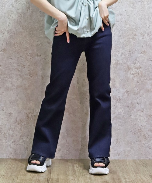 axes femme（アクシーズファム）の「ハイウエストウエストデザインデニムパンツ（デニムパンツ・レディース・ネイビー/ブラック・マルチサイズ）」の2枚目の写真