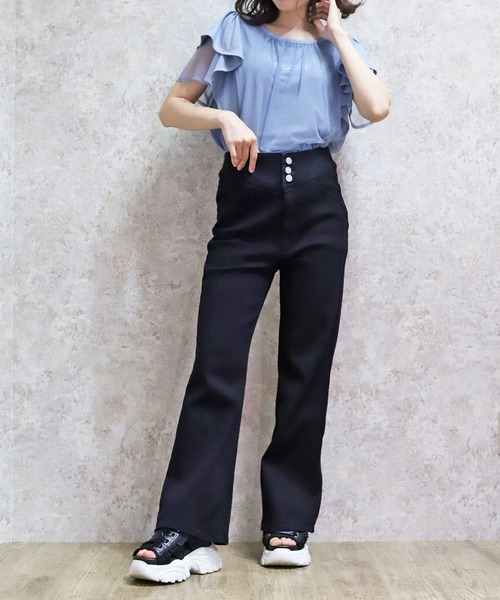 axes femme（アクシーズファム）の「ハイウエストウエストデザインデニムパンツ（デニムパンツ・レディース・ネイビー/ブラック・マルチサイズ）」の11枚目の写真