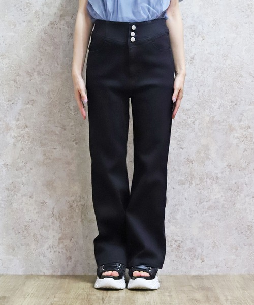axes femme（アクシーズファム）の「ハイウエストウエストデザインデニムパンツ（デニムパンツ・レディース・ネイビー/ブラック・マルチサイズ）」の16枚目の写真