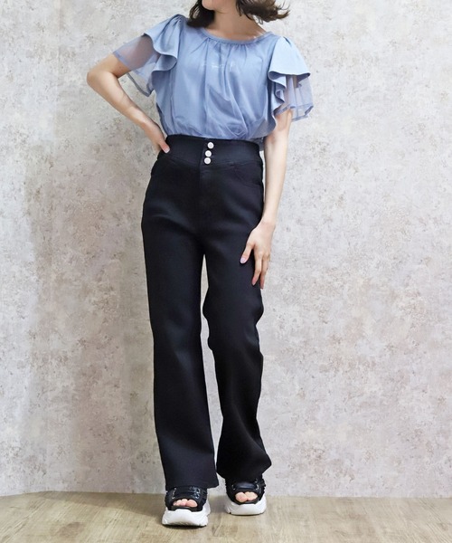 axes femme（アクシーズファム）の「ハイウエストウエストデザインデニムパンツ（デニムパンツ・レディース・ネイビー/ブラック・マルチサイズ）」の22枚目の写真