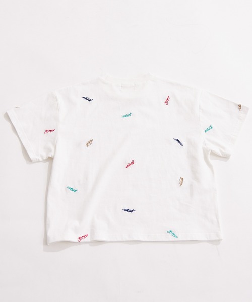 PAIRMANON STREET（ペアマノンストリート）の「【PAIRMANON STREET】総柄 刺繍 ロゴ オーバーサイズ Tシャツ（Tシャツ/カットソー・キッズ・ホワイト/ネイビー/ブラック・100/140/90/160/150/120/110/130）」の10枚目の写真