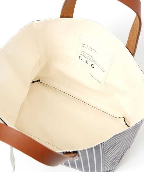 Curensology（カレンソロジー）の「Curensology(カレンソロジー)/＜ＣＳＧ＞ストライプストライプバッグM（トートバッグ・レディース・サックスブルー/ネイビー・FREE）」の8枚目の写真