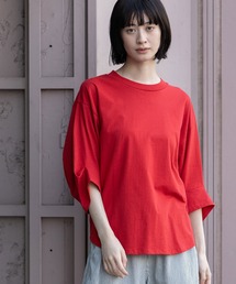 コットンジャージタックスリーブTシャツ
